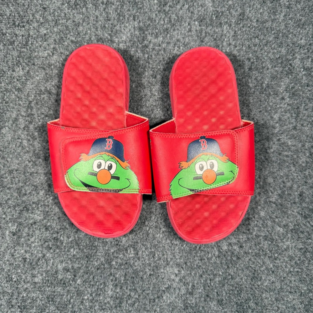 ISlide Boston Red Sox Wally the Green Monster Slides Unisex Size 4 Red MLB